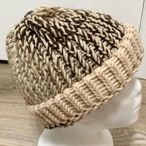 Hand Knit Beanie Hat Homemade OSFM Adult NEW